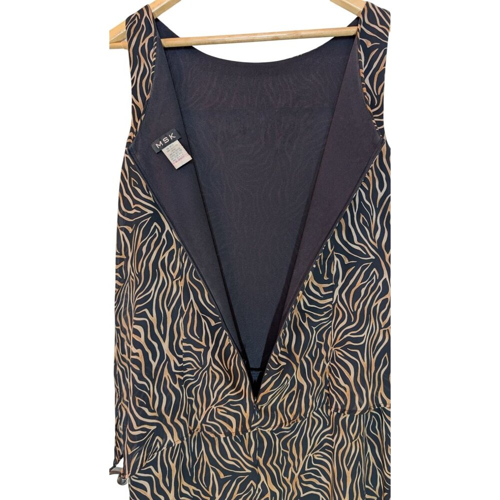 Vintage Zebra Print Sleeveless Maxi Dress Womens Size 14 by MSK Made in USA - Picture 4 of 6